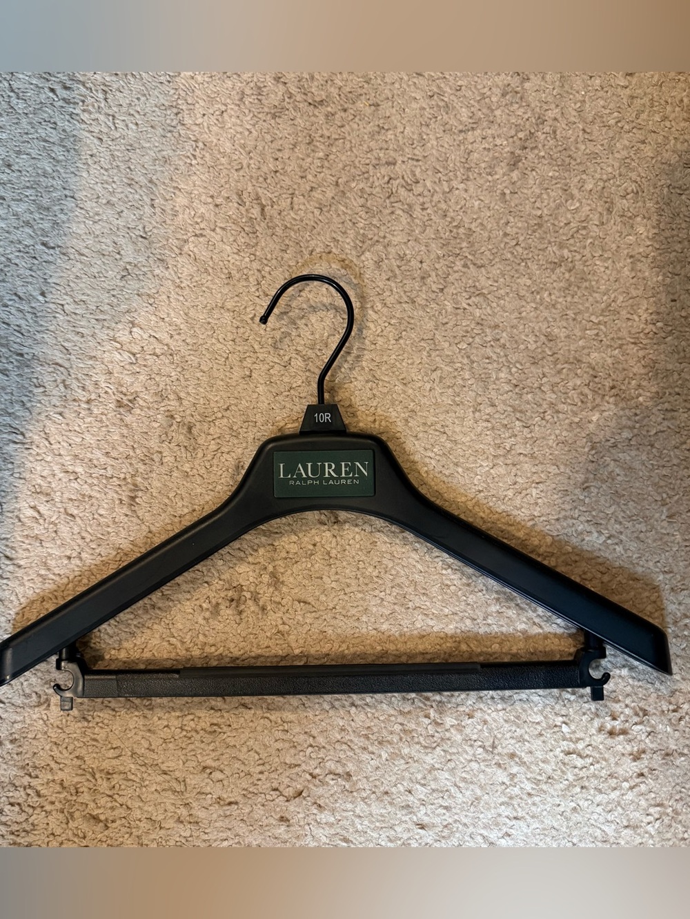 Ralph Lauren Black Hanger with Green Logo Plaque